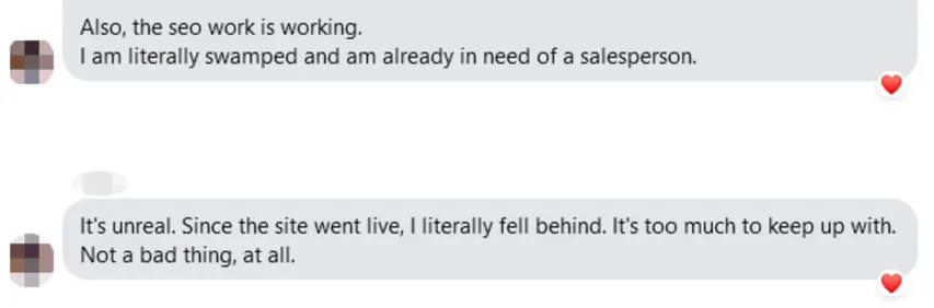 Client testimonial
