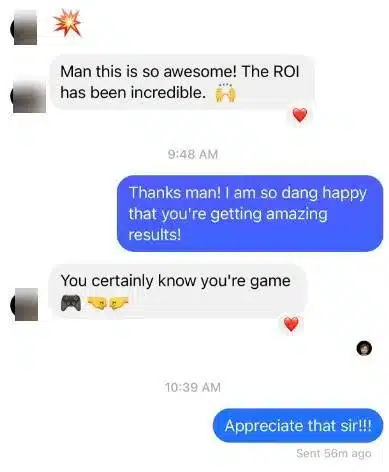 Client testimonial
