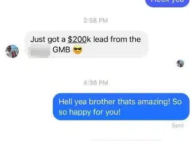 Client testimonial
