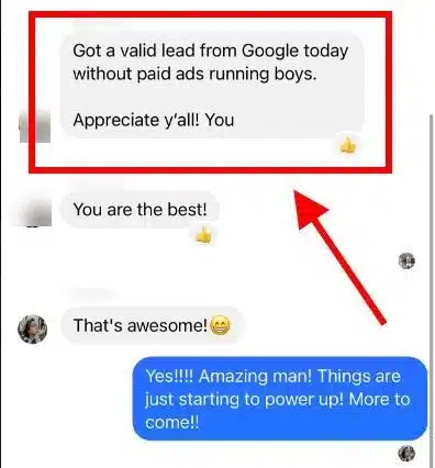 Client testimonial