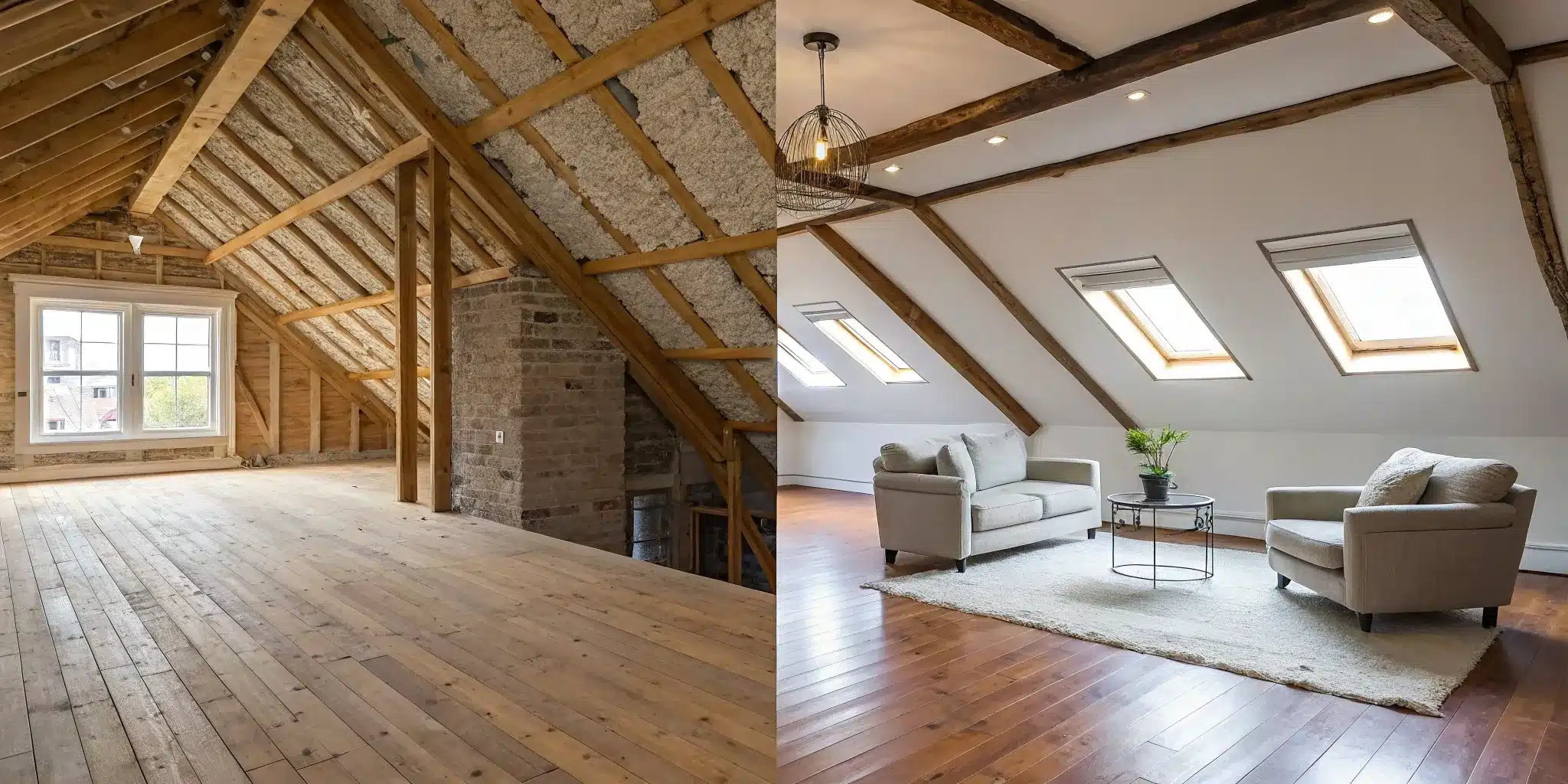 A before after comparison slider showing attic insulation transformation (1)