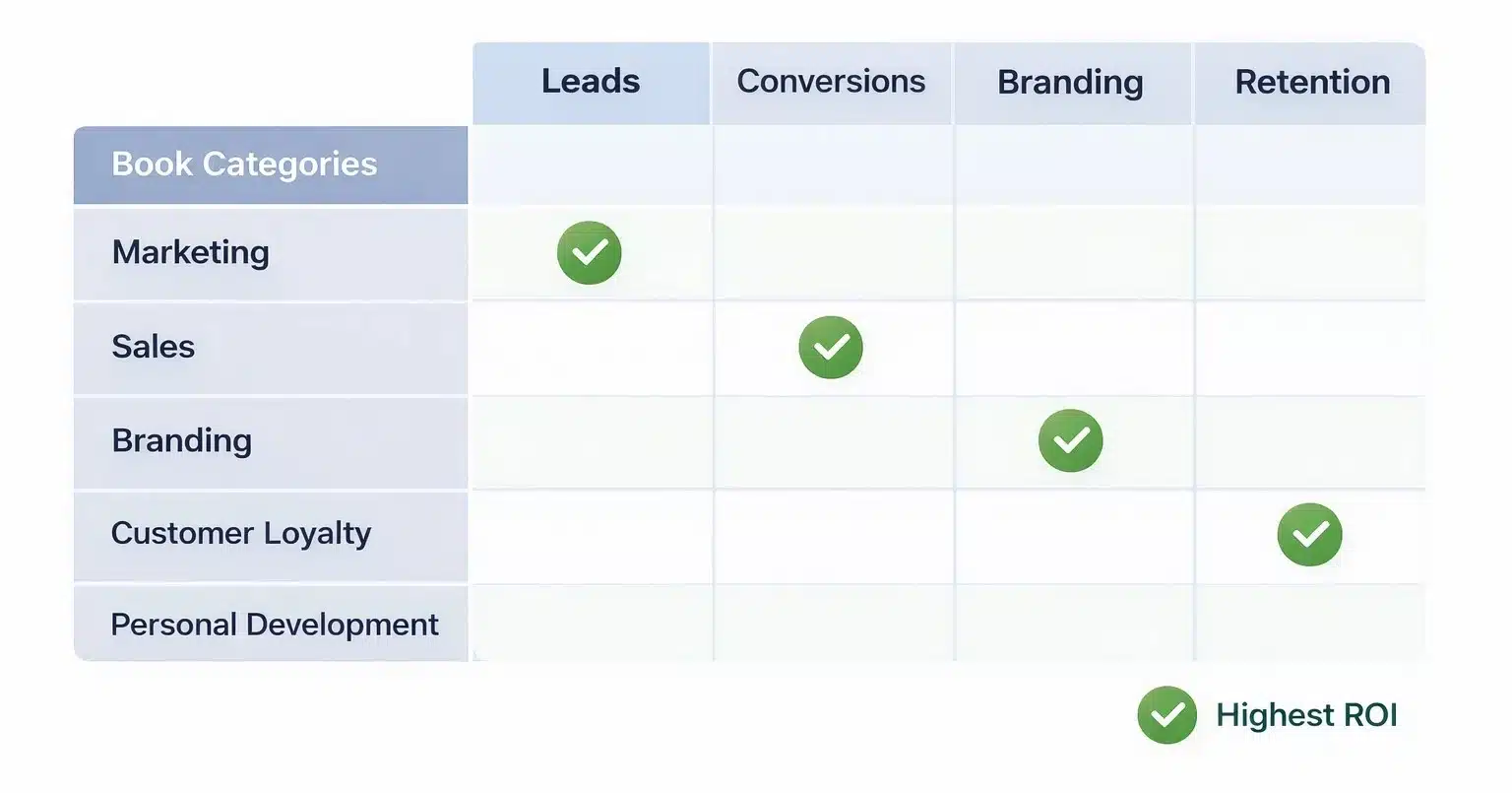 Books with highest ROI matrix