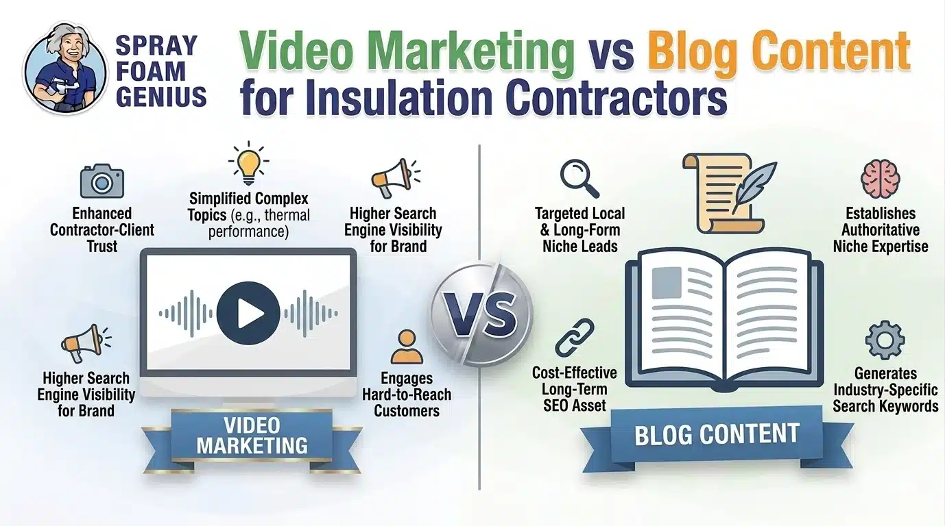 Video Marketing vs Blog Content for Insulation Contractors Which Drives More Leads Video Marketing vs Blog Content for Insulation Contractors Which Drives More Leads